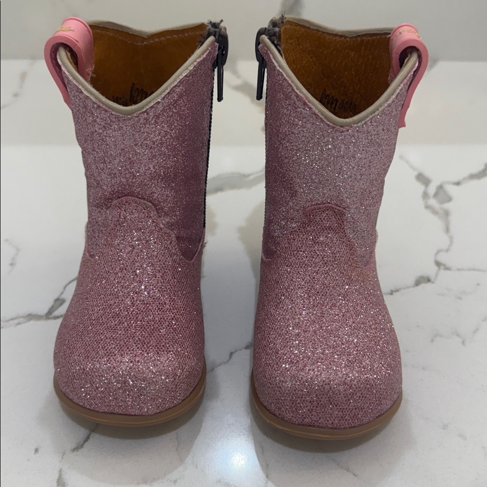 Mishmoccs Princess Baby Pink Glitter Boots with Zipper Size 5 NWOT - Picture 2 of 10